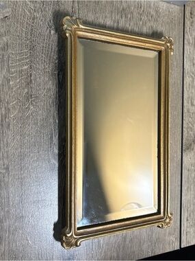 Vintage Mirrored Gold Vanity Tray Homco Wall Mirror Hanging A Little Worn